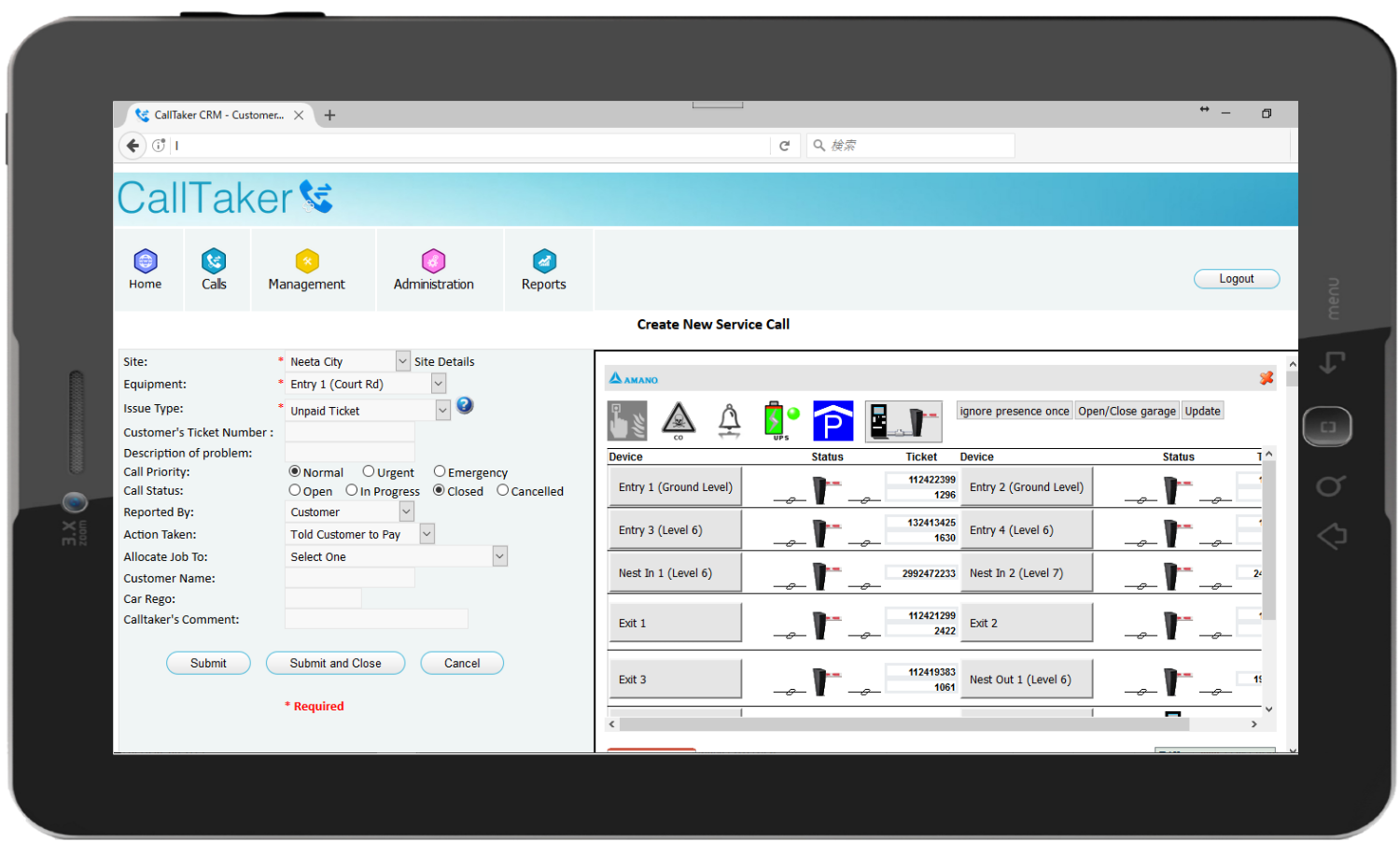 CallTaker Call Logging