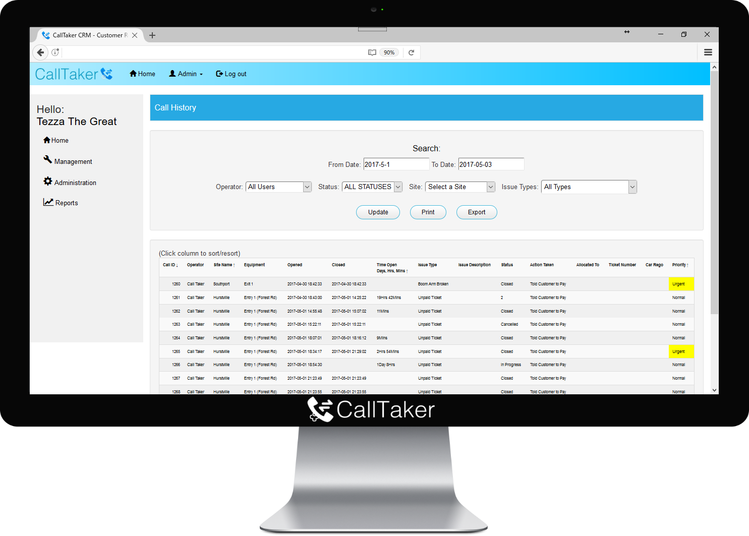 CallTaker Call Logging