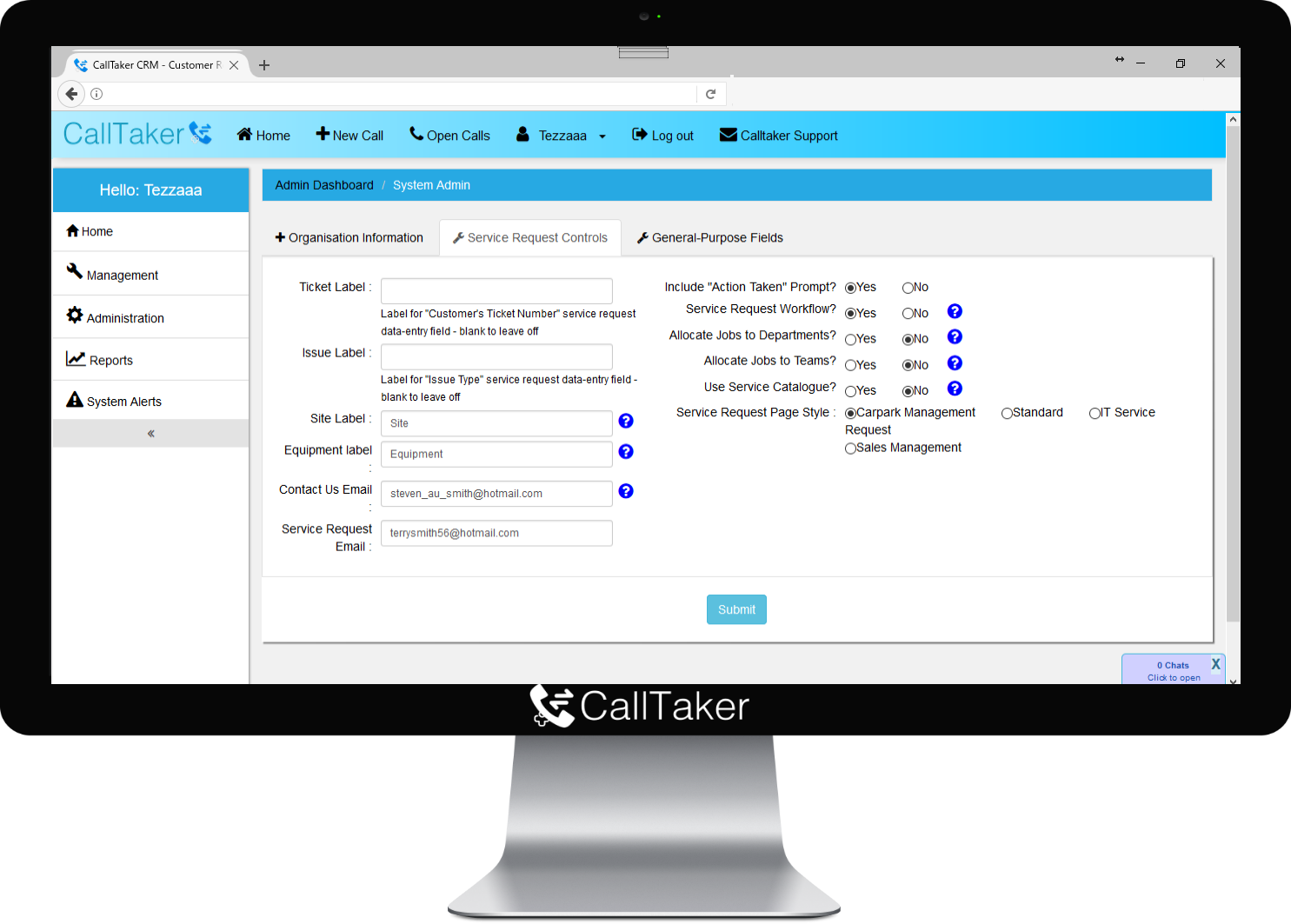 CallTaker Call Logging